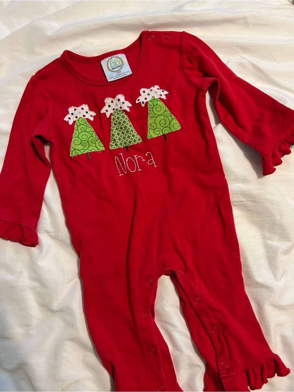 Nora Christmas Appliqué romper